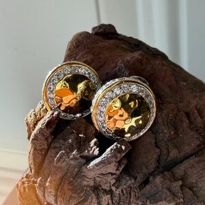 Gold and 925 Silver Stud Earrings